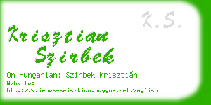 krisztian szirbek business card