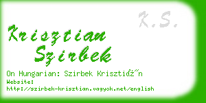 krisztian szirbek business card